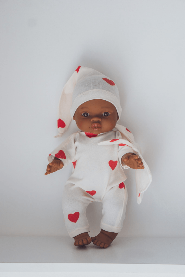 Pyjama à coeurs + doudou