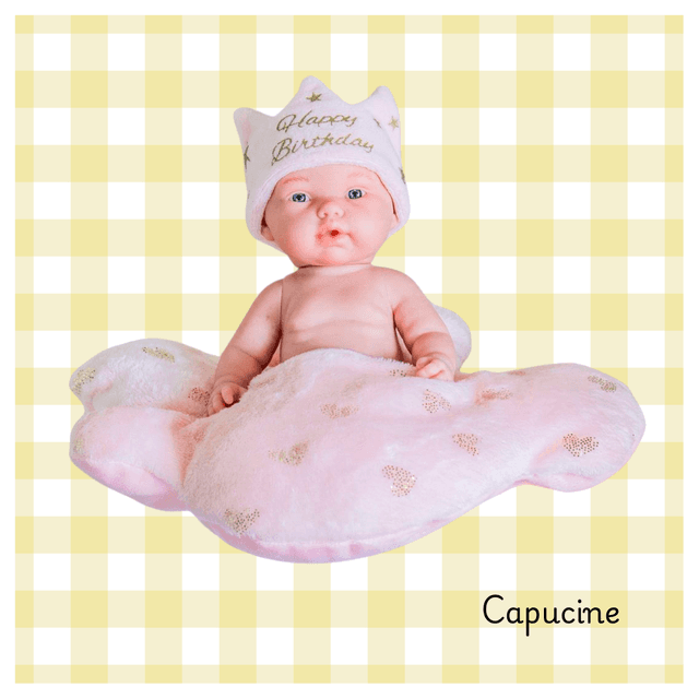 Poupée rêveuse rose &quot;Happy Birthday&quot;