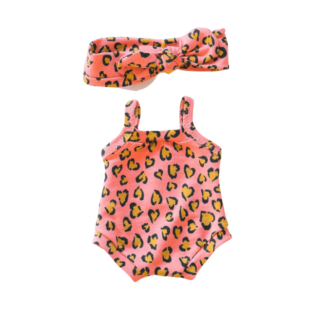 Body léopard rose avec bandeau