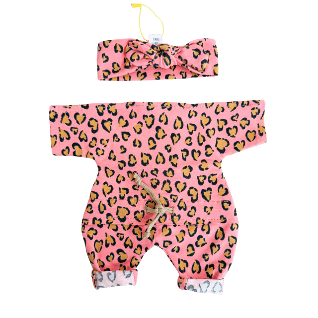 Combi léopard rose + bandeau