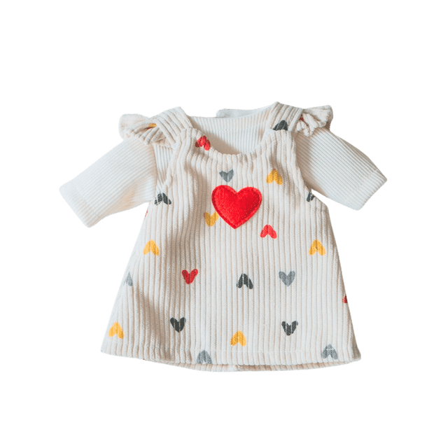 Robe + t-shirt velour coeurs