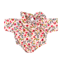 Barboteuse fleurs roses col pierrot
