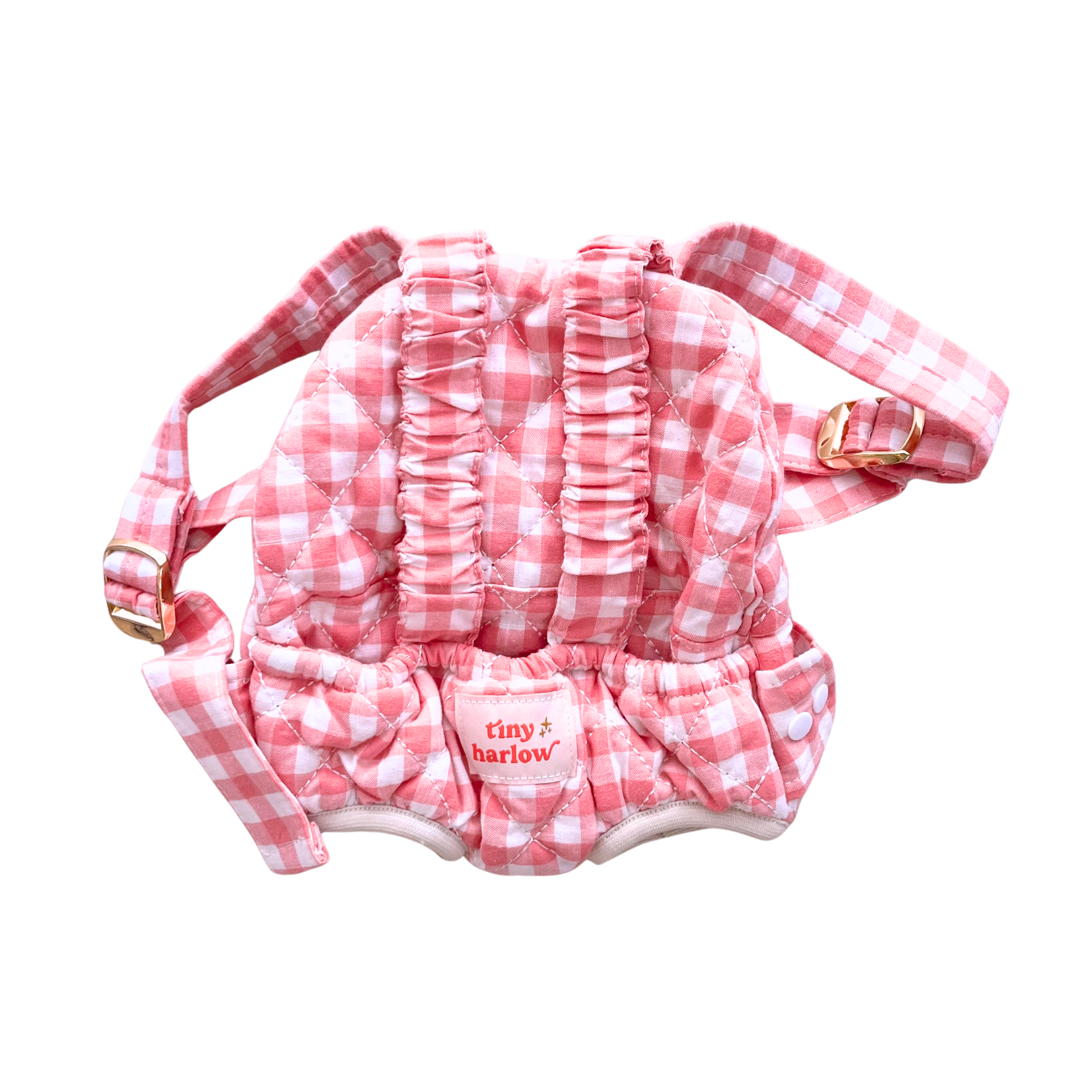 Porte poupées vichy rose