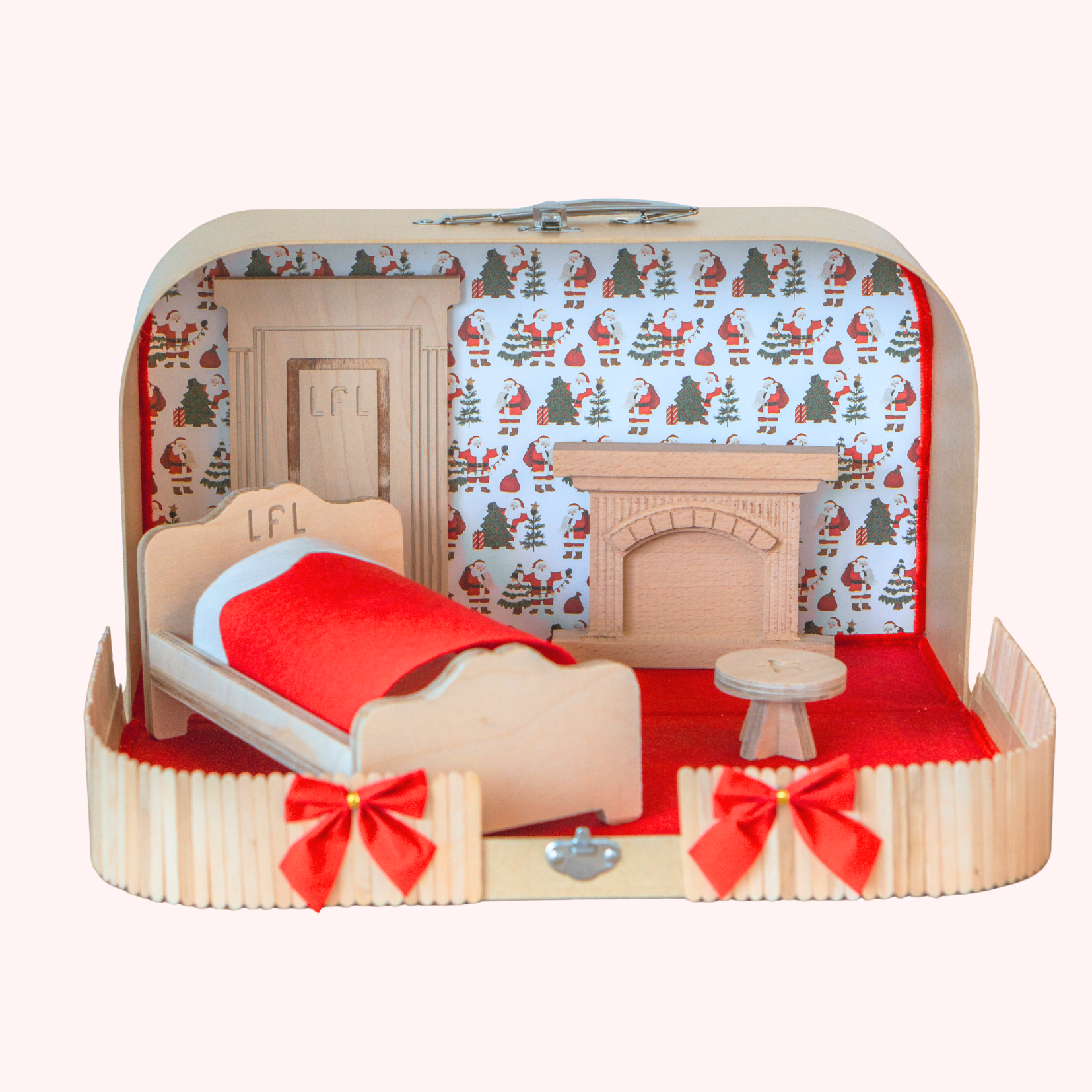 Grande valise Père Noël aquarelle