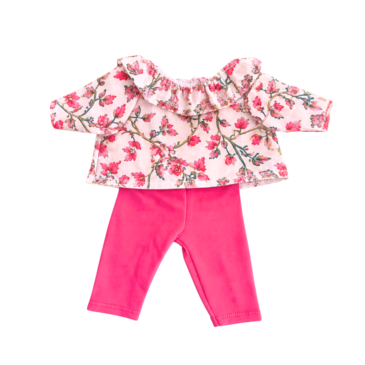 Ensemble blouse fleurs roses + legging