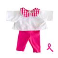 Ensemble blouse blanche col vichy rose fuchsia + legging rose