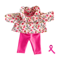 Ensemble blouse fleurs roses + legging rose