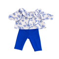 Ensemble blouse Ellie bleu + legging bleu
