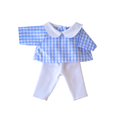 Ensemble blouse + legging vichy bleu