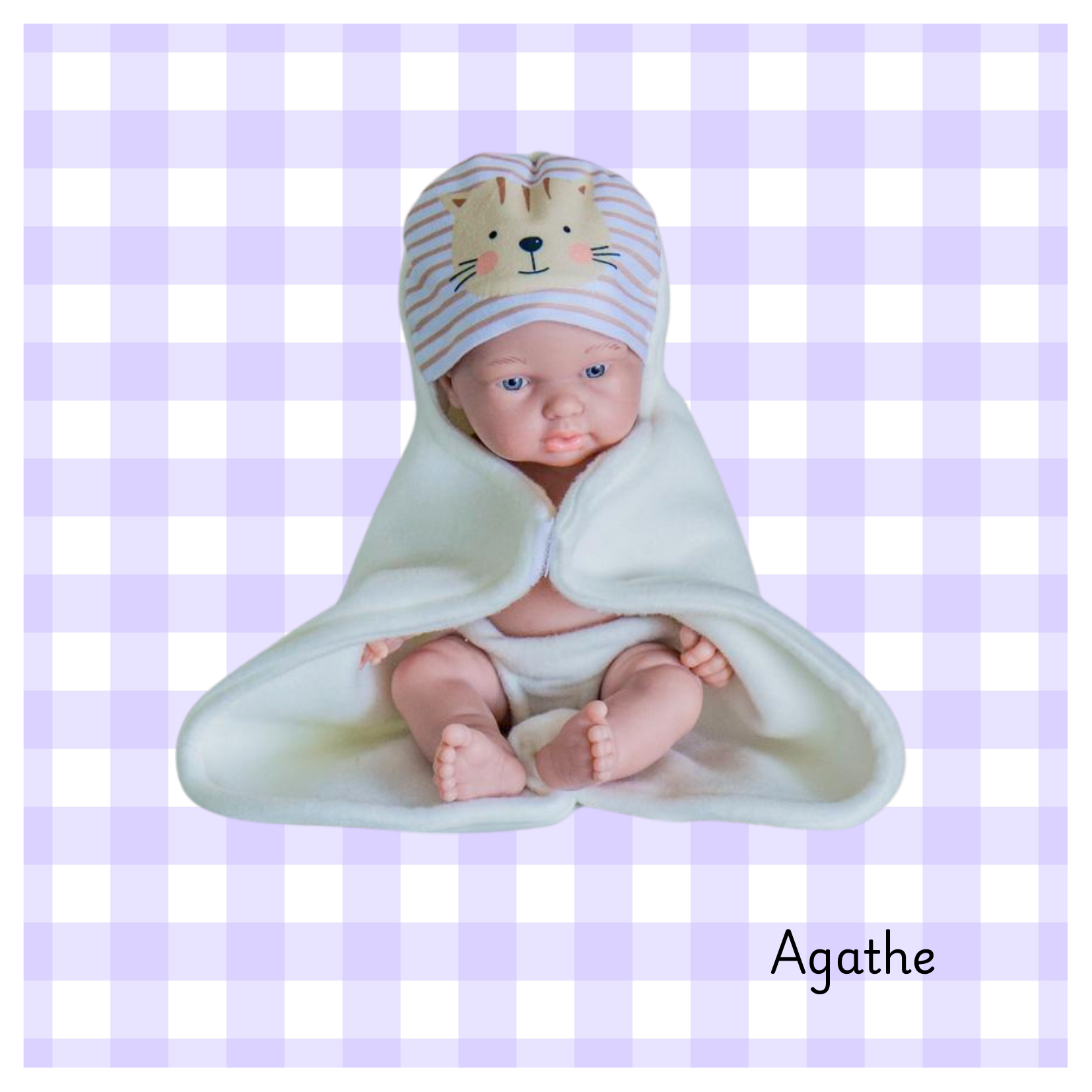 Poupée cape motif chat