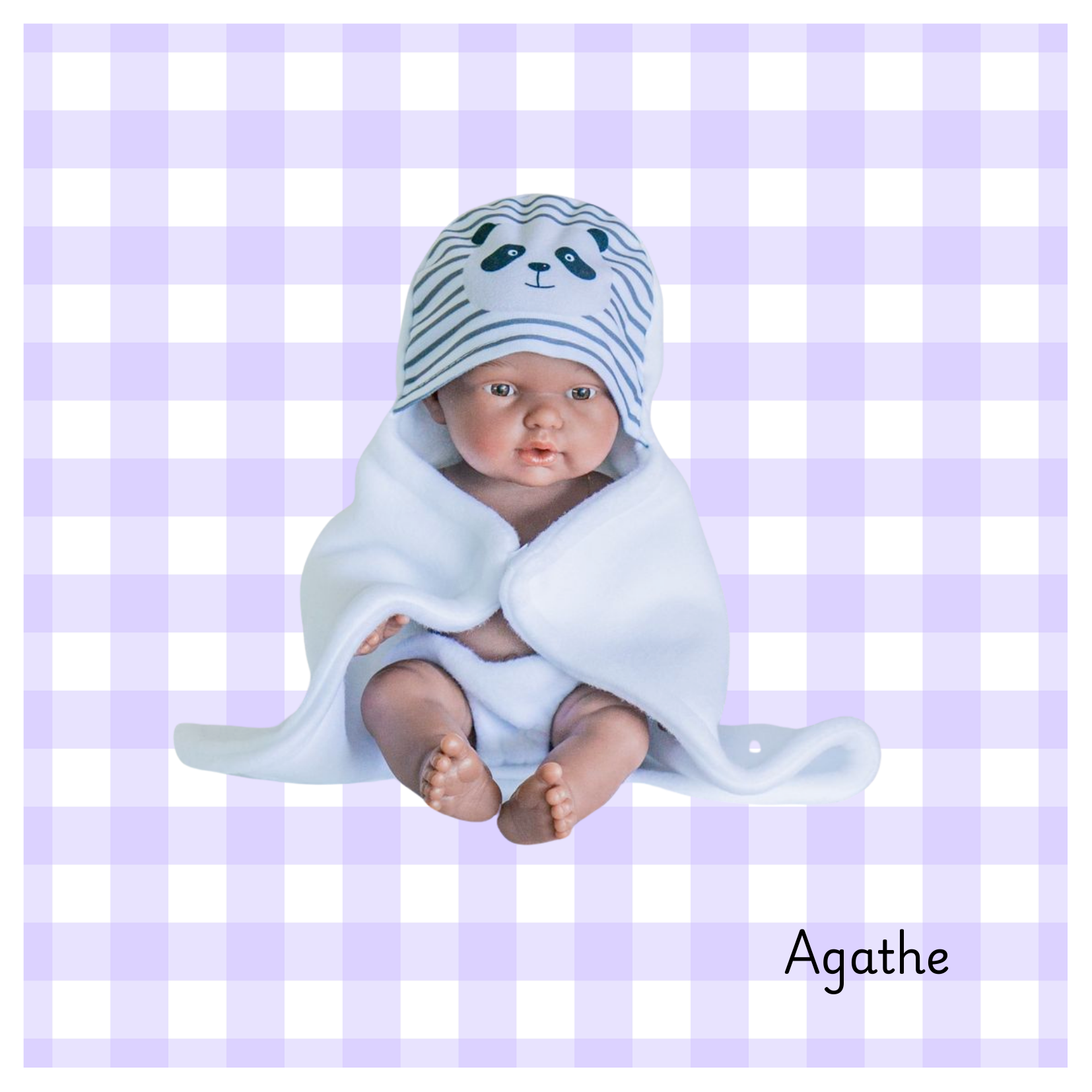Poupée cape motif panda