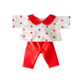 Ensemble blouse coeurs à col+ legging rouge