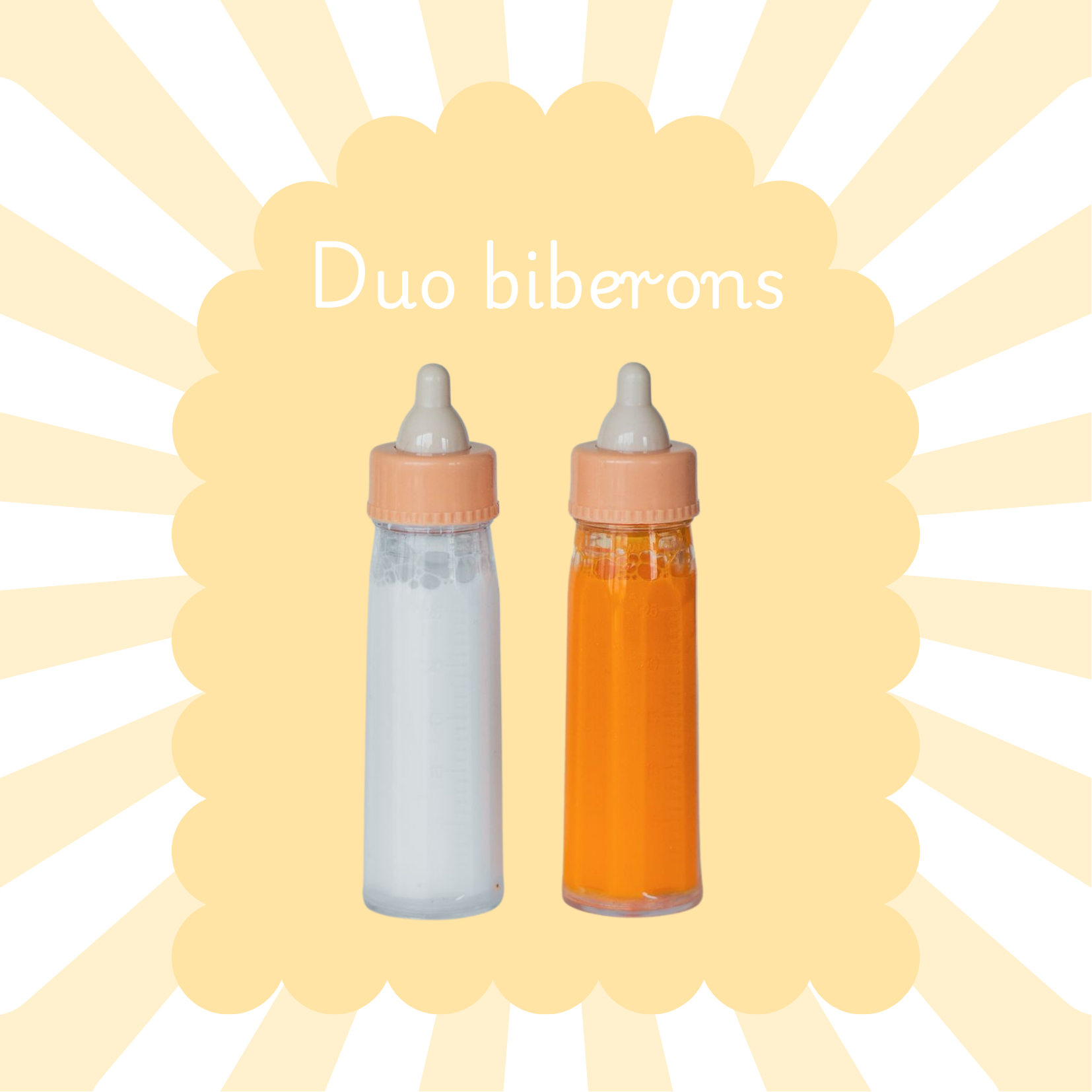 Duo de biberons magiques - Lait & jus de fruits