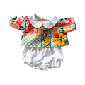 Ensemble blouse joie à col + bloomer