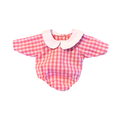 Barboteuse vichy rose col claudine
