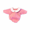 Barboteuse vichy rose col claudine