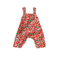 Salopette fleurs rouge